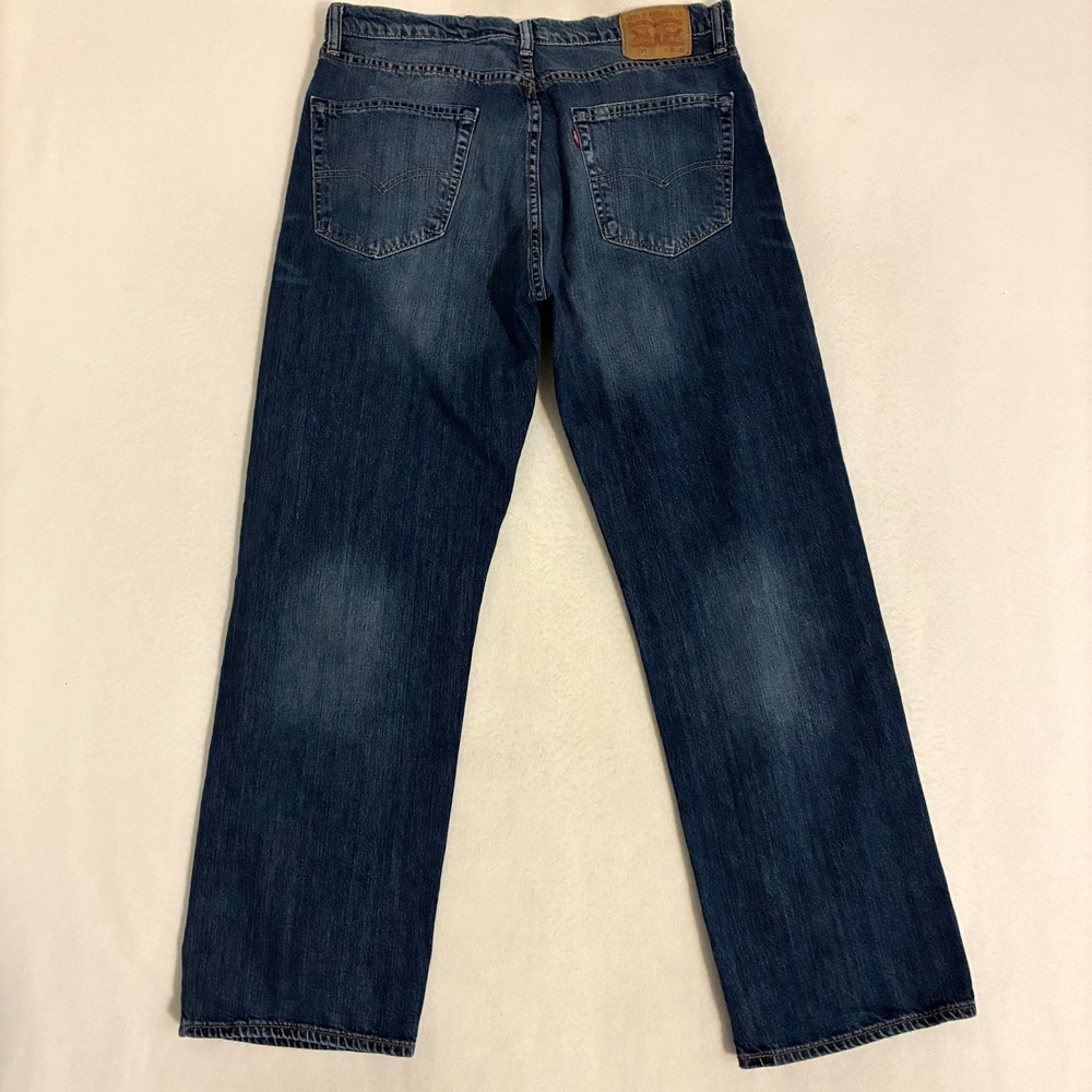 Levis 751 Jeans Mens 36x32 Straight Leg Blue Denim Dark Wash Preppy Pants